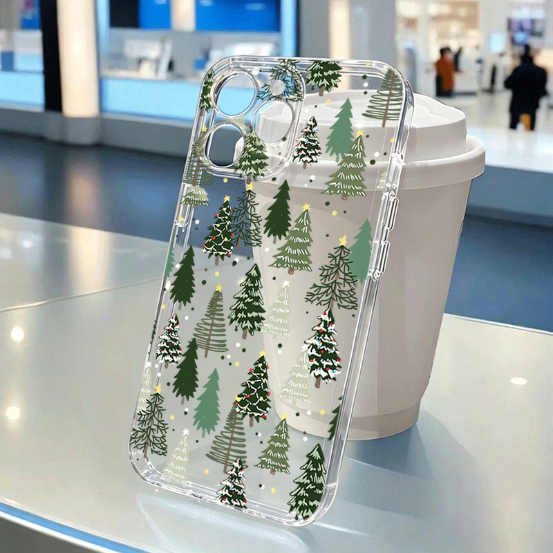 Phone Cases For Iphone 16 - Winter Snowflake Christmas Tree Clear Phone