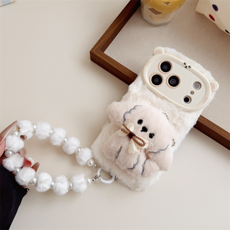 3D Cartoon Bowknot Puppy Warm  - đánh giá và giá Phone Cases For Iphone 16
