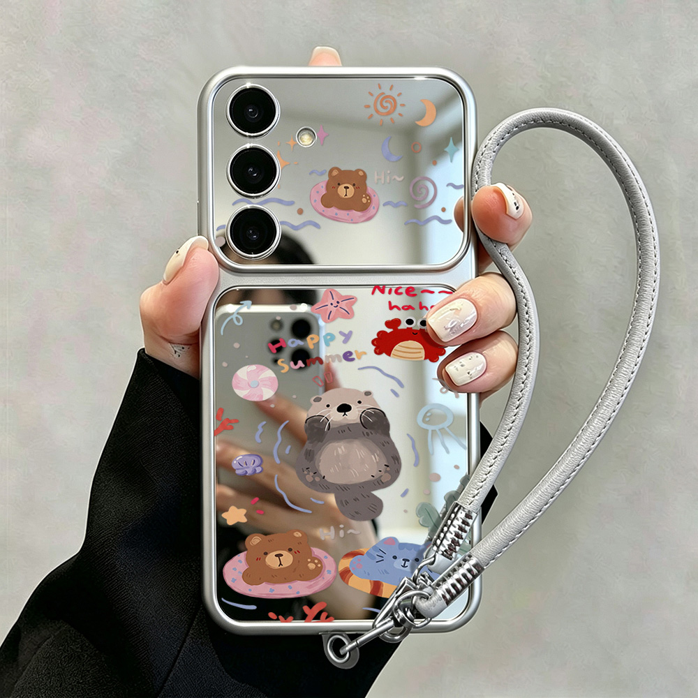 Cartoon Bear Mirror Case with  - đánh giá và giá Phone Cases Galaxy A16 5G