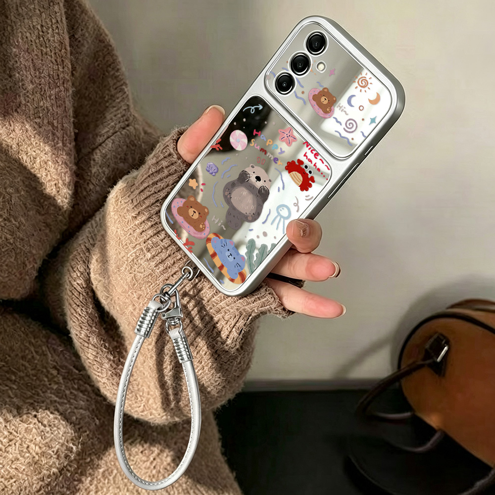 Cartoon Bear Mirror Case with  - đánh giá và giá Phone Cases Galaxy A16 5G