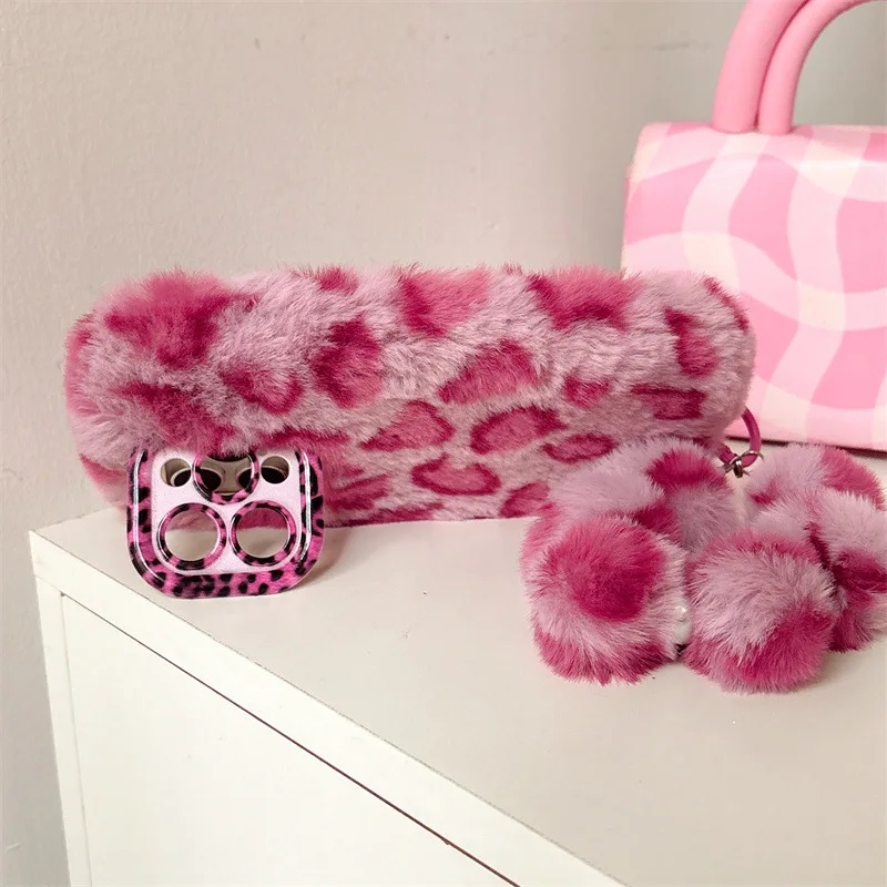 Fashion Leopard Furry Plush Le - đánh giá và giá Phone Cases For Iphone 16