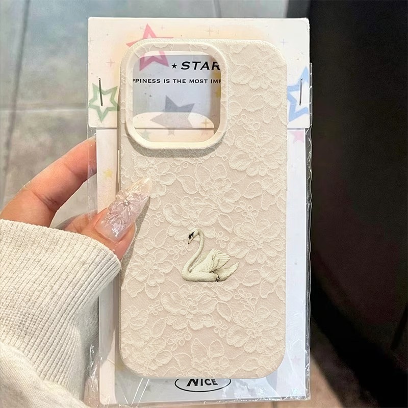 Lace Swan Pattern Lychee Textu - đánh giá và giá Phone Cases For Iphone 16